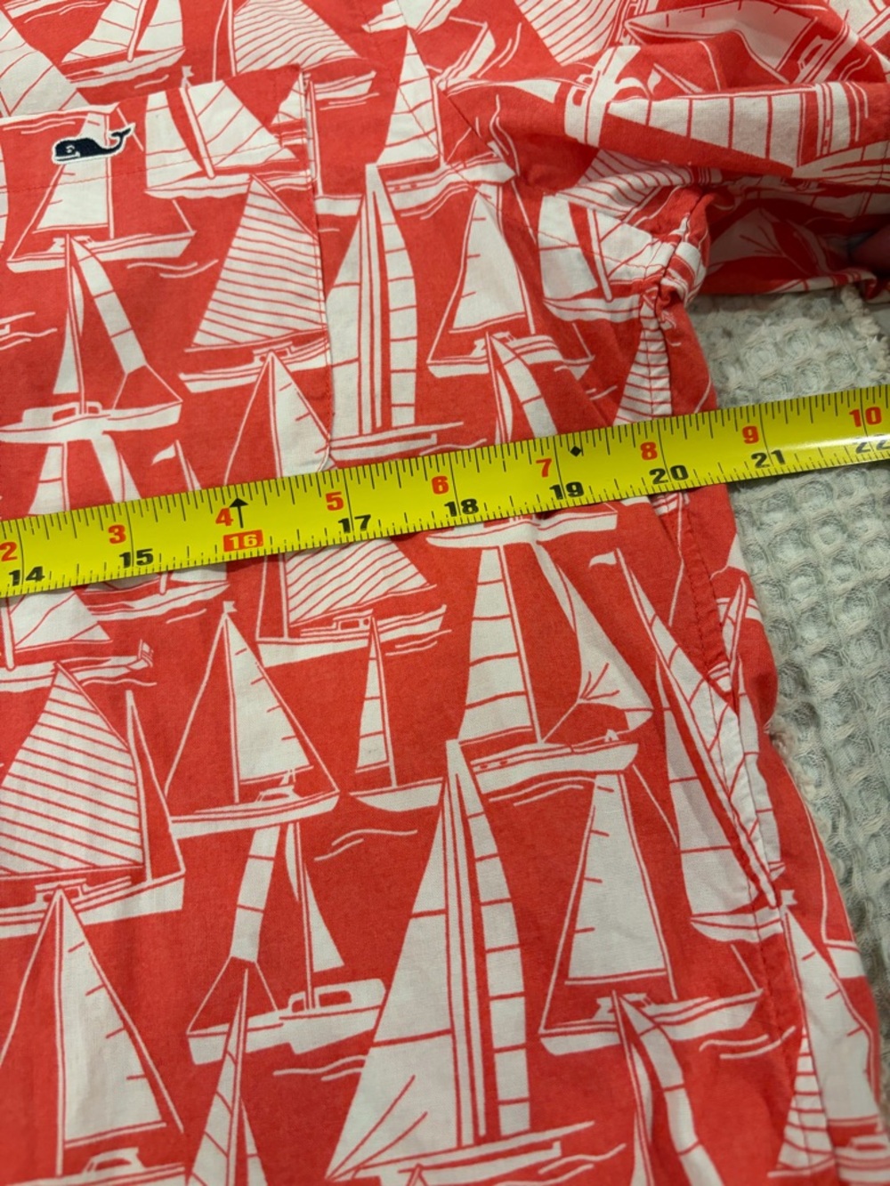 Vineyard Vines Tucker Shirt Mens Medium Slim Fit Salmon Sailboat Print Cotton - Picture 4 of 7